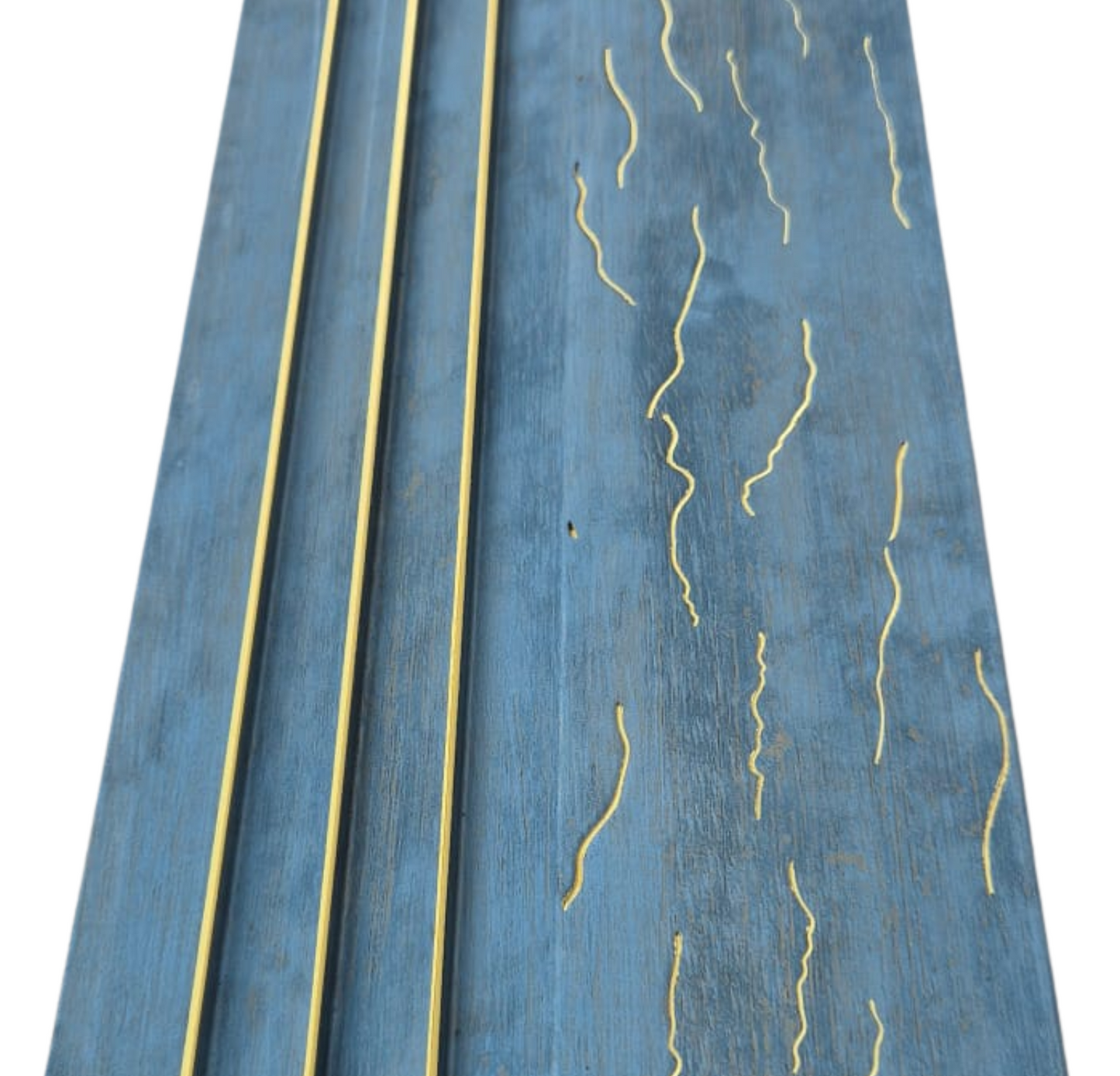 Riflaj Lemn Premium Albastru-Auriu