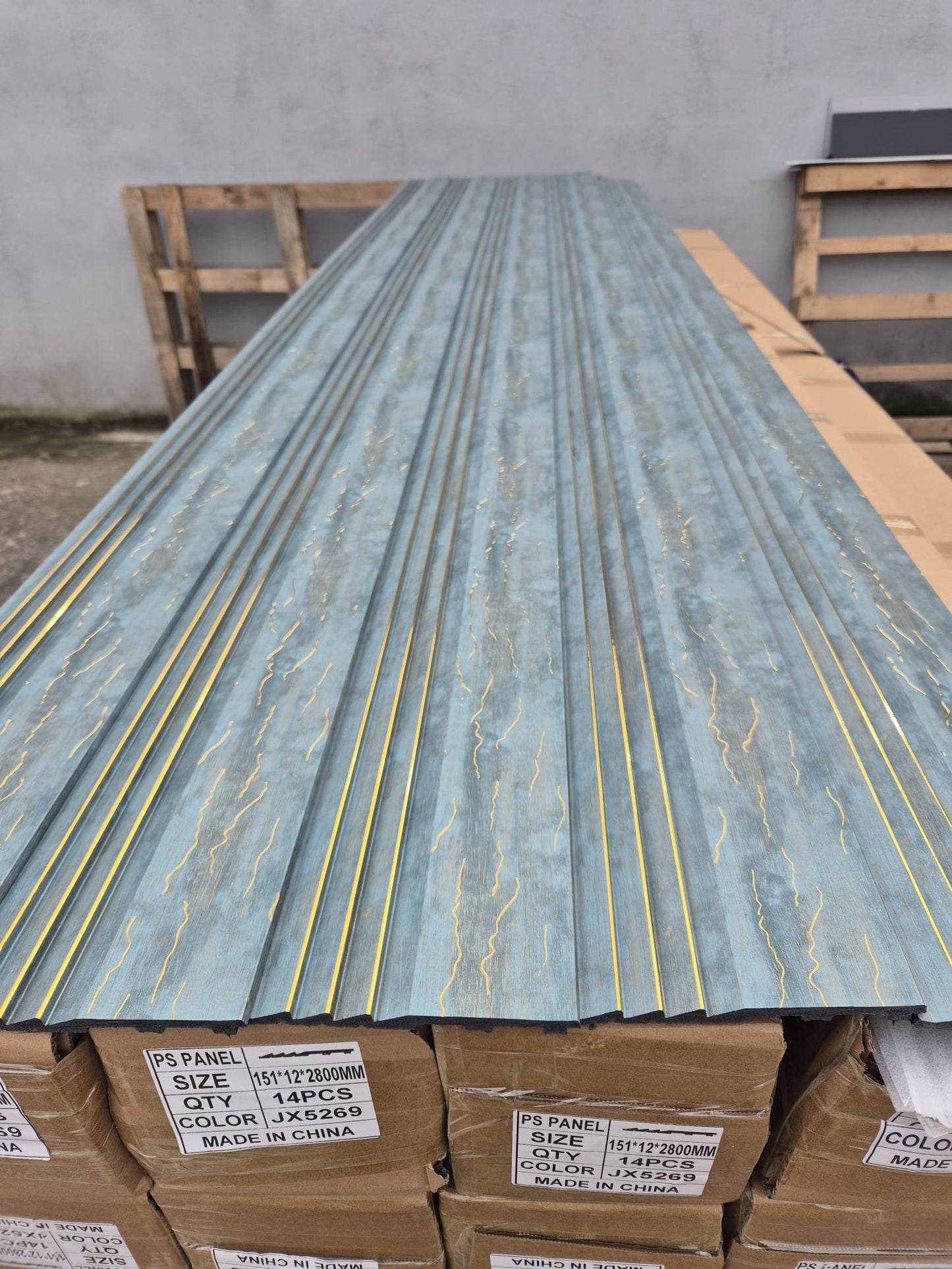 Riflaj Lemn Premium Albastru-Auriu