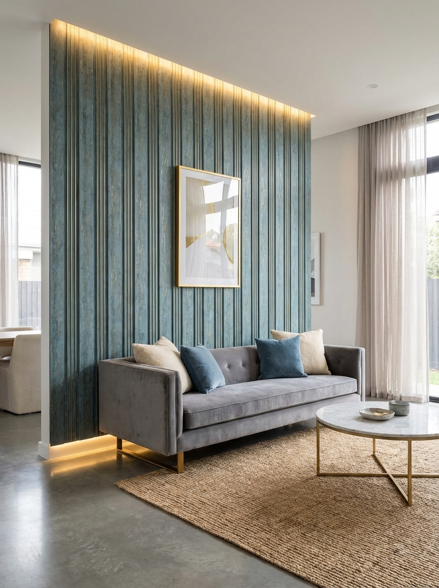 Riflaj Lemn Premium Albastru-Auriu