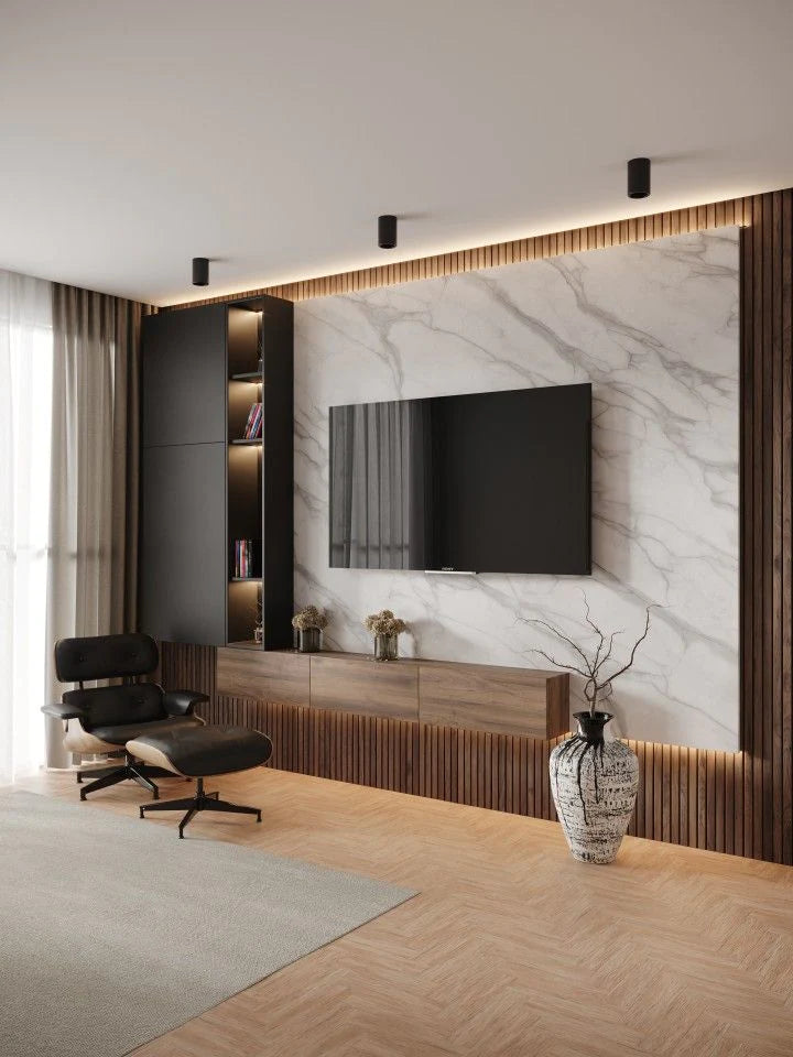Panou Decorativ Perete - Alb-Negru, dimensiune 2.8x1.22m
